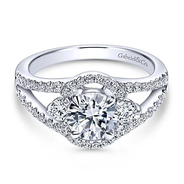 14k White Gold Split Shank Ring - ER5374W44JJ