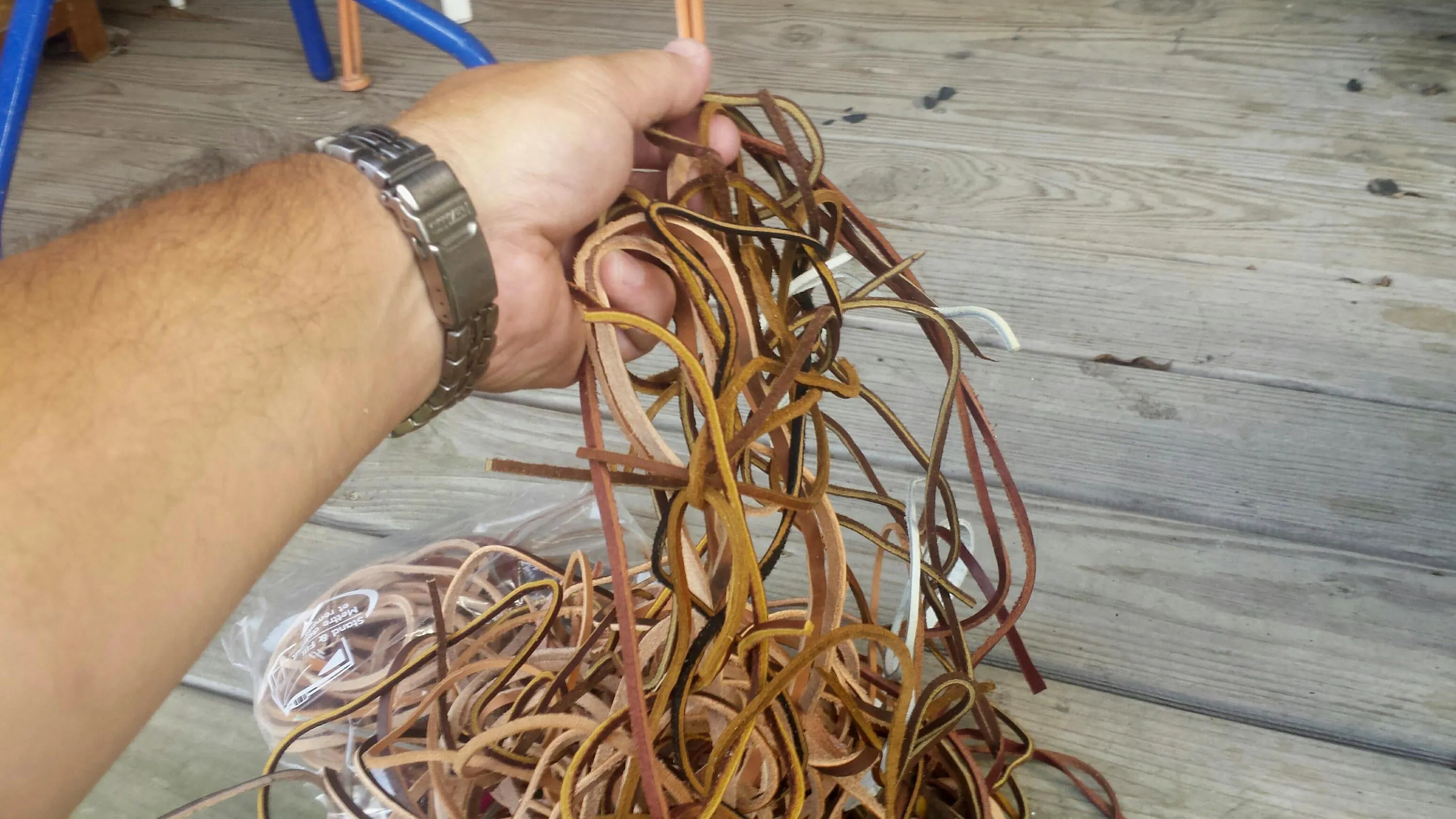 1.5 Pounds of Leather Strings and Strips - Farmers Repair Kit, Leather Strings, Lace,