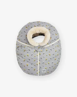 7 A.M. Car Seat Cocoon - Benji Prints Sherpa Cover