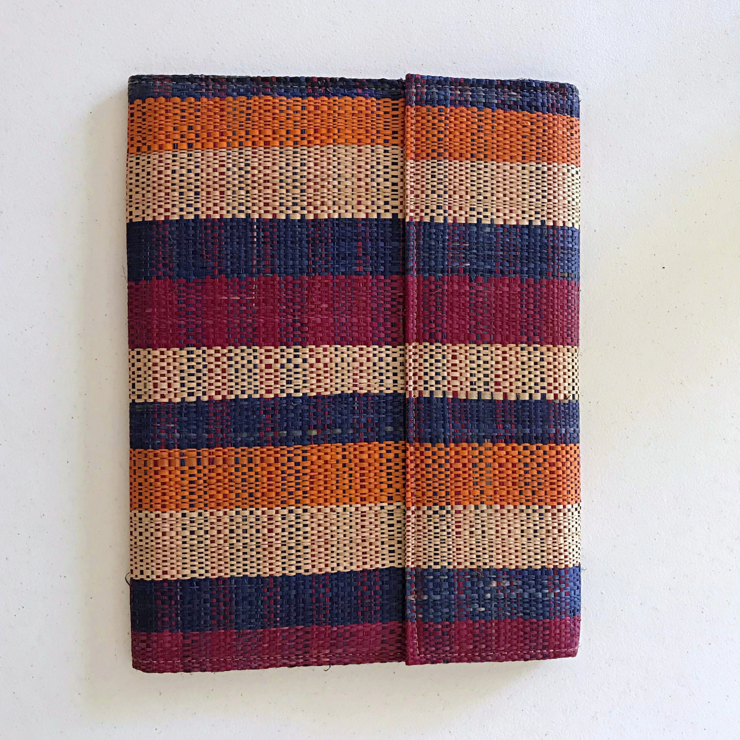 African Handmade Document Holder with Press Buttons Closure (Design/Color Varies)