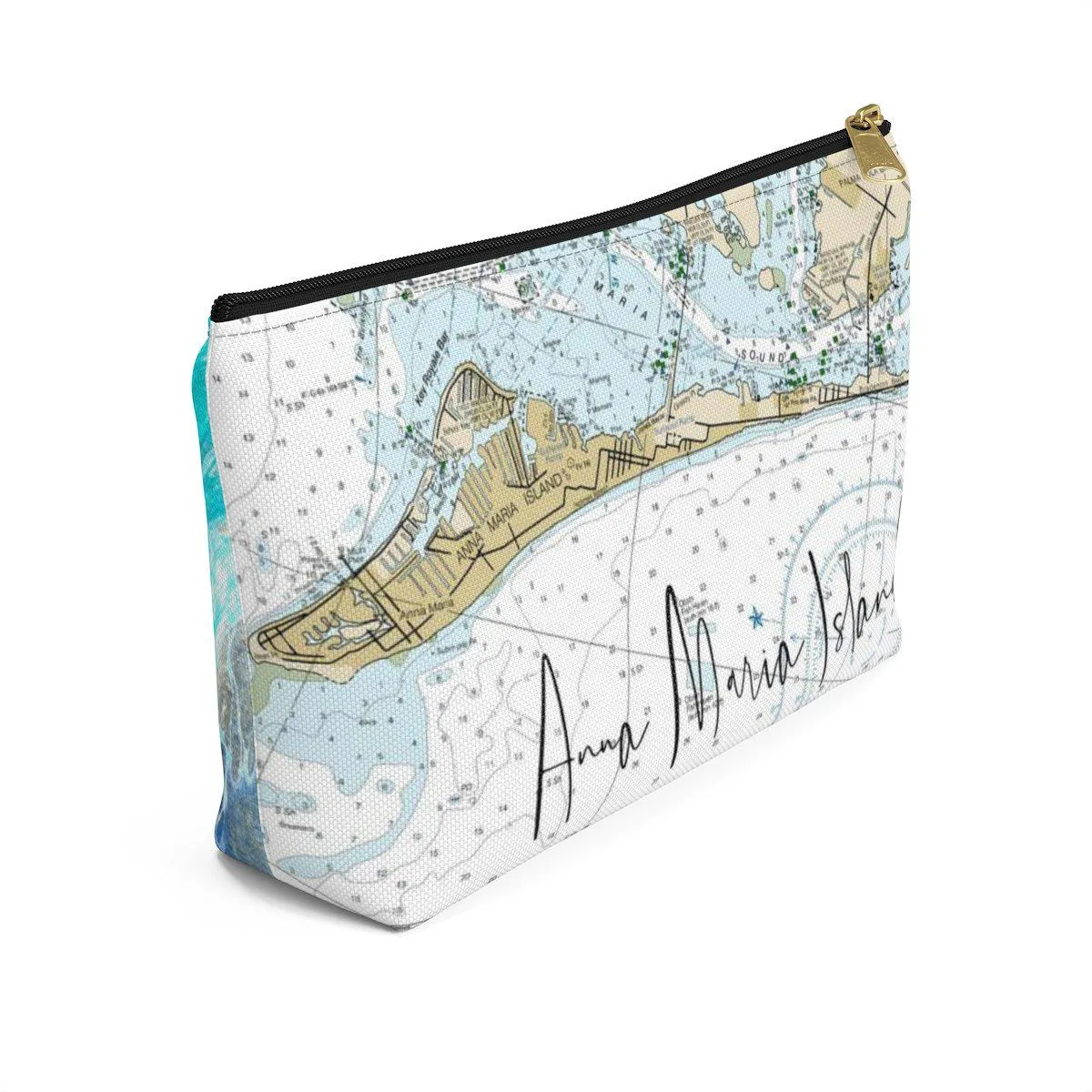 Anna Maria Island Nautical Accessory Pouch w T-bottom with Tranquil Waters Back