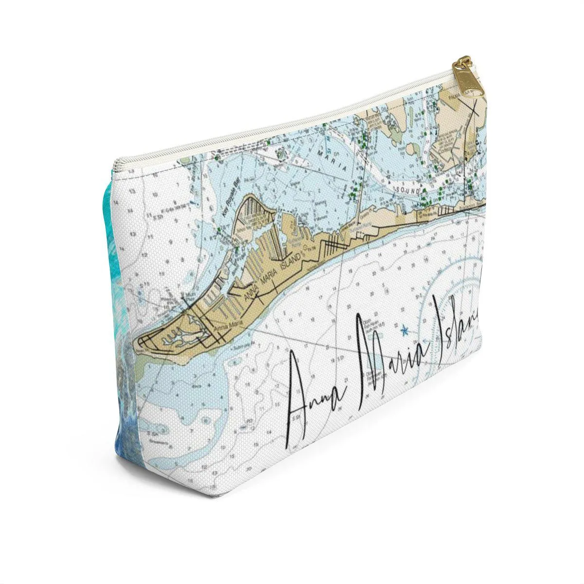 Anna Maria Island Nautical Accessory Pouch w T-bottom with Tranquil Waters Back