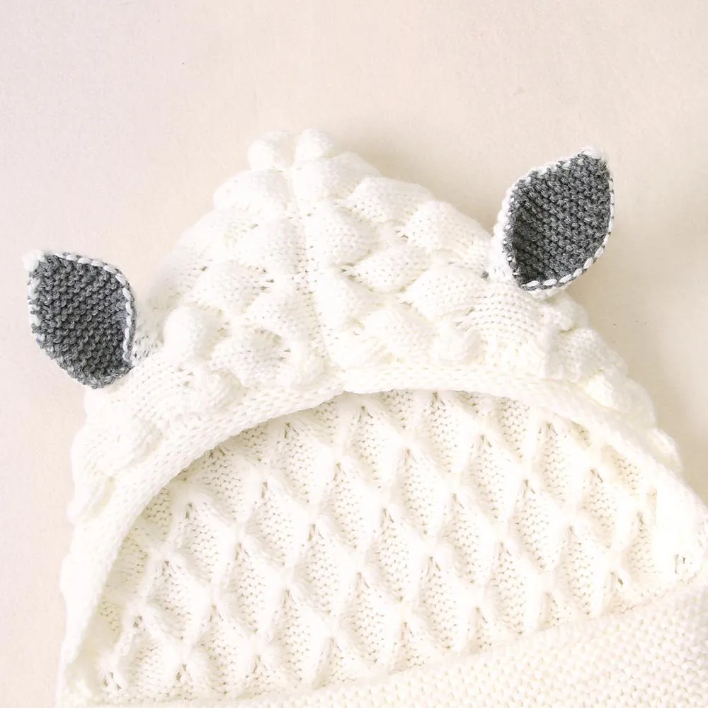 Baby Knitted Fox Cartoon Cocoon Envelope Swaddle Sleep Sacks