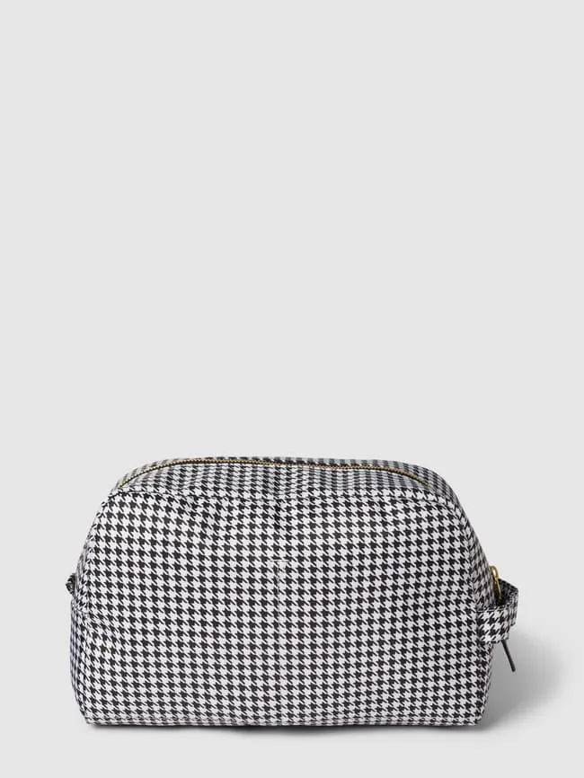 Cosmetic bag with all-over pattern, model Celine WOUF, black