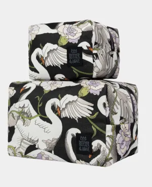 COSMETIC POUCH "ODETTE" BLACK/WHITE