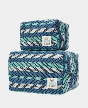 COSMETIC POUCH "PLAGE" BLUE/TURQUOISE