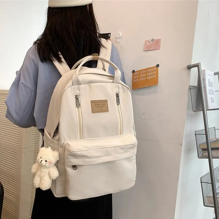 Double The Zipper Large Canvas Backpacks
