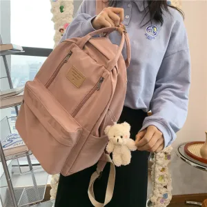 Double The Zipper Large Canvas Backpacks