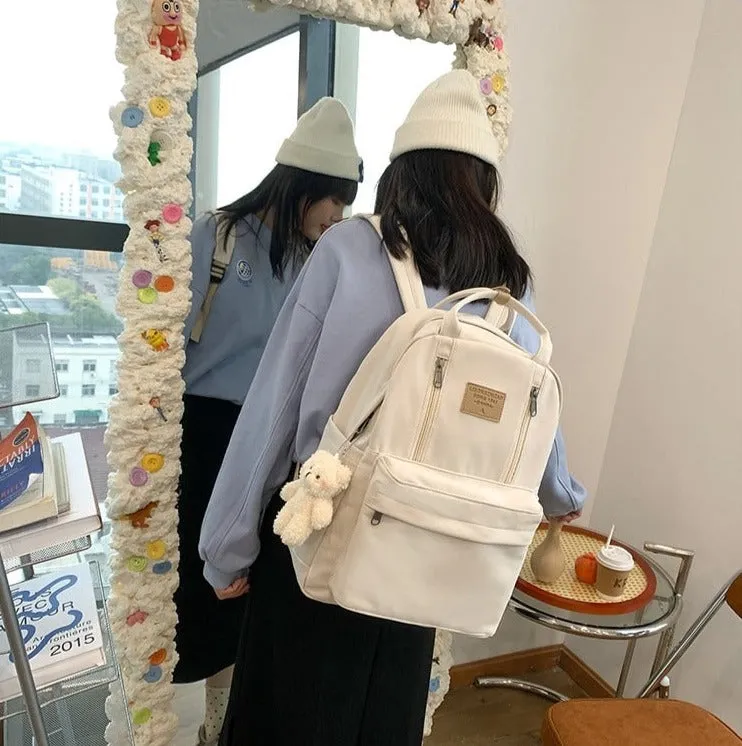 Double The Zipper Large Canvas Backpacks