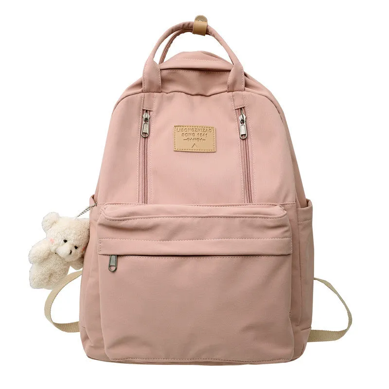 Double The Zipper Large Canvas Backpacks