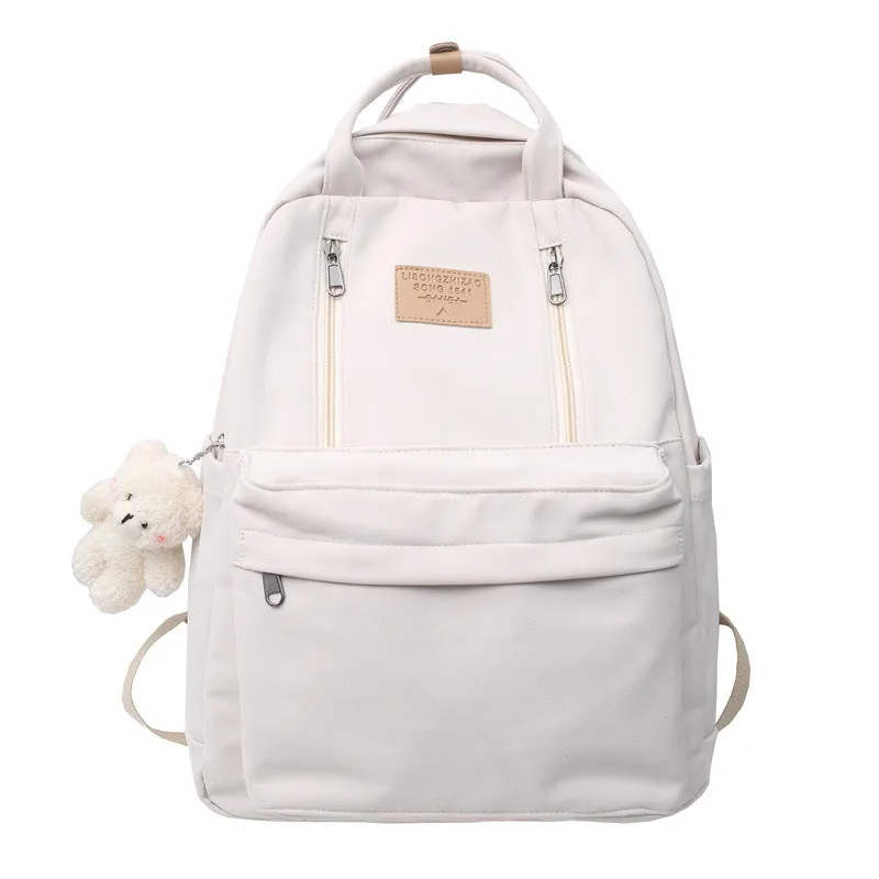 Double The Zipper Large Canvas Backpacks