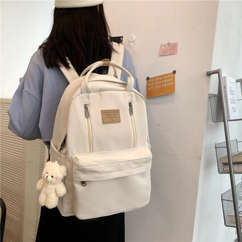 Double The Zipper Large Canvas Backpacks