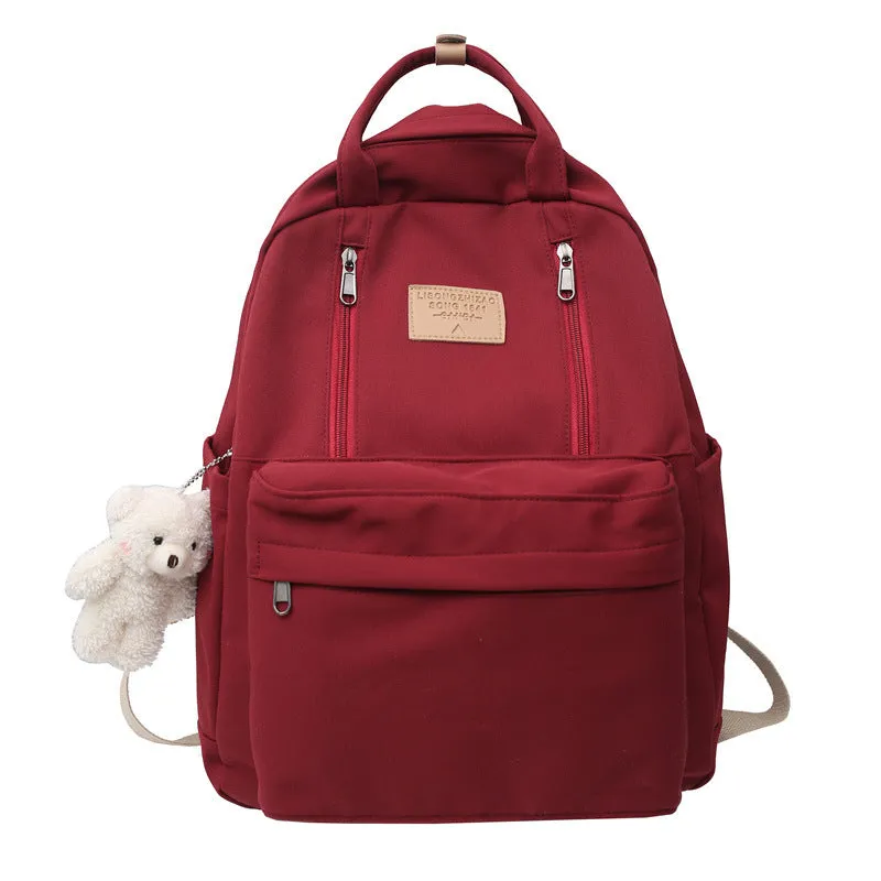 Double The Zipper Large Canvas Backpacks