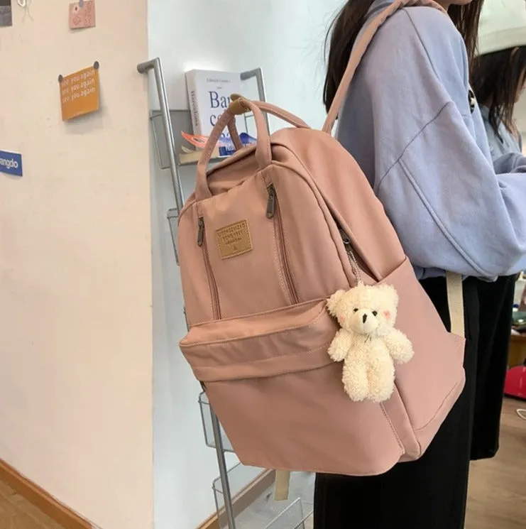 Double The Zipper Large Canvas Backpacks