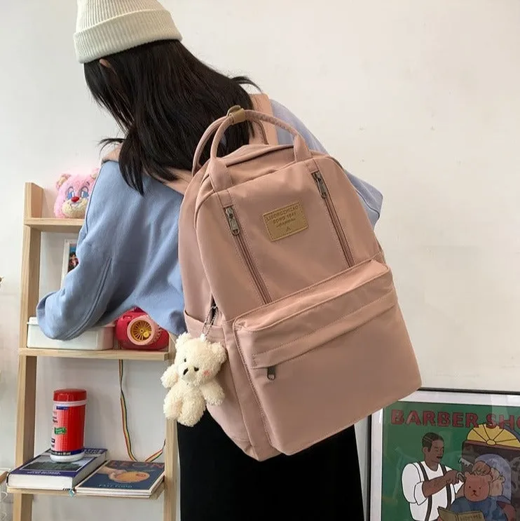 Double The Zipper Large Canvas Backpacks