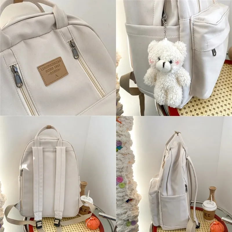 Double The Zipper Large Canvas Backpacks