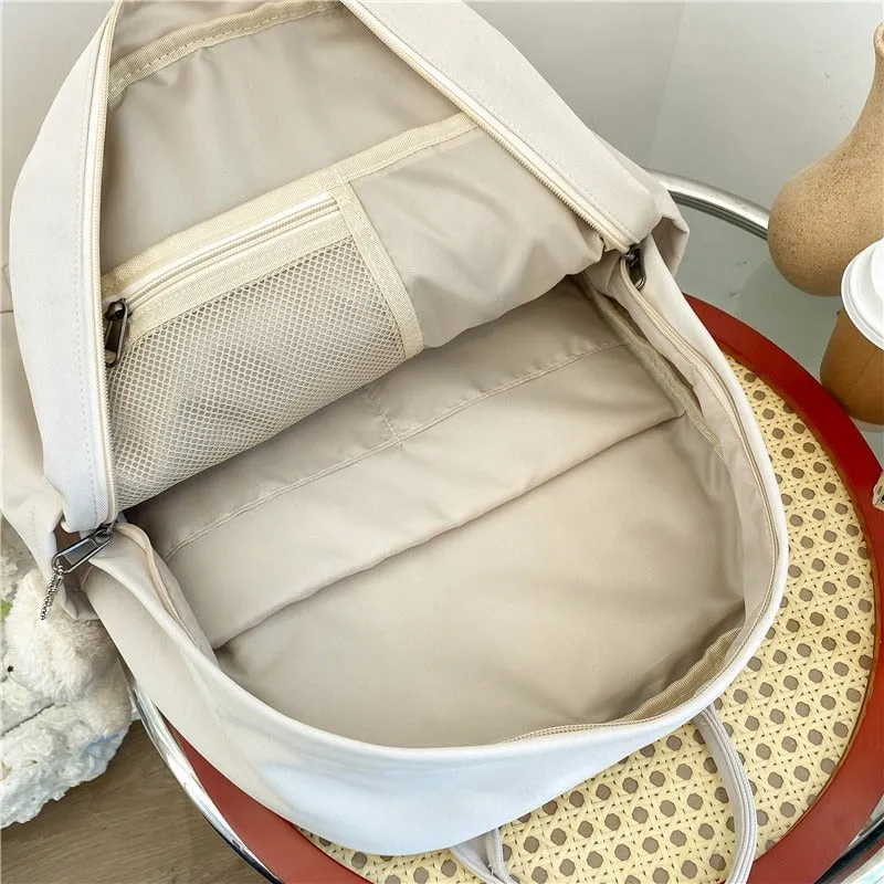 Double The Zipper Large Canvas Backpacks