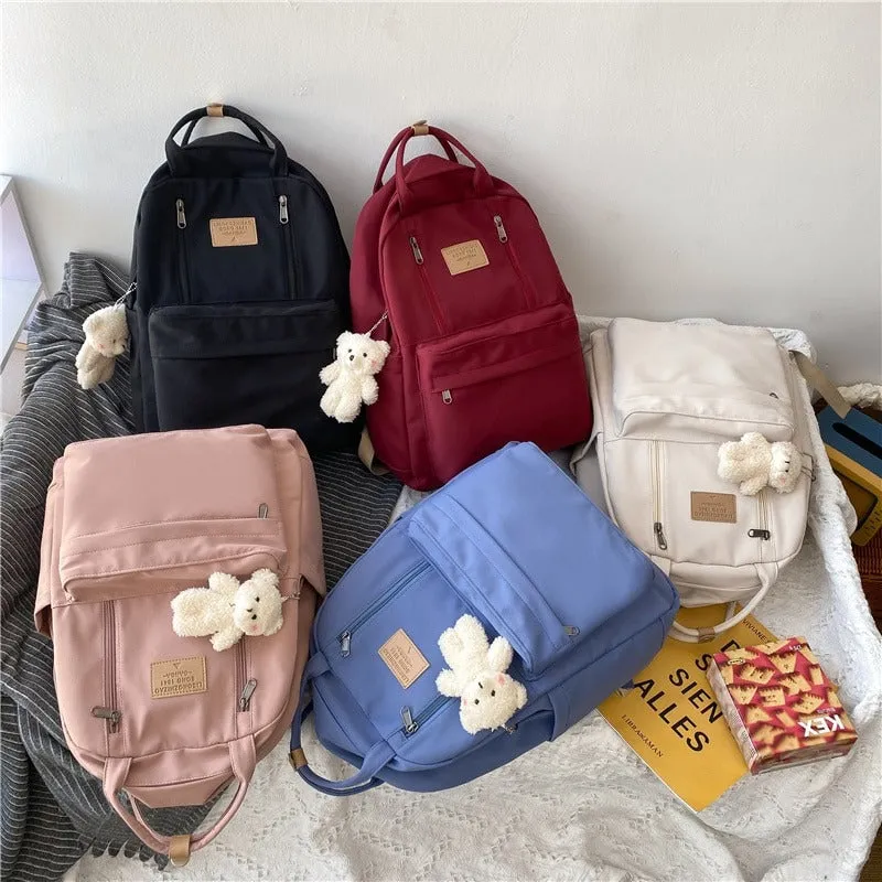 Double The Zipper Large Canvas Backpacks