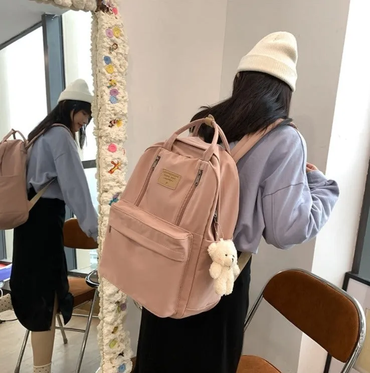 Double The Zipper Large Canvas Backpacks
