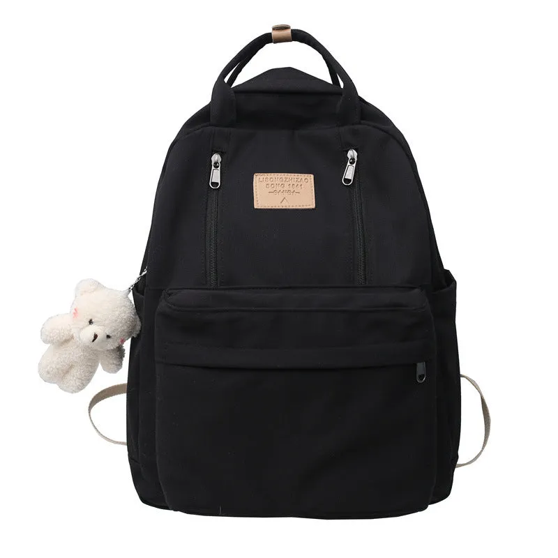 Double The Zipper Large Canvas Backpacks