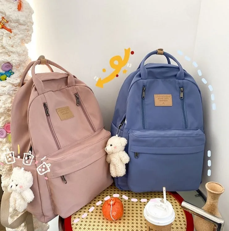 Double The Zipper Large Canvas Backpacks