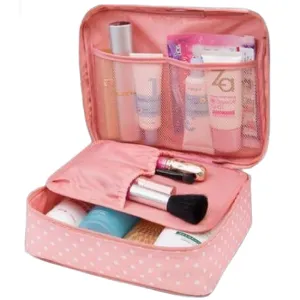 ERHETUS Multipurpose Travel Cosmetic Makeup Case | Inner Ware Storage Organizer & Travelling Pouches for Women | Multi Pockets Pouch & Wash Bag for Girls - Multi Color (Size: 21 x 16 x 08 cm)