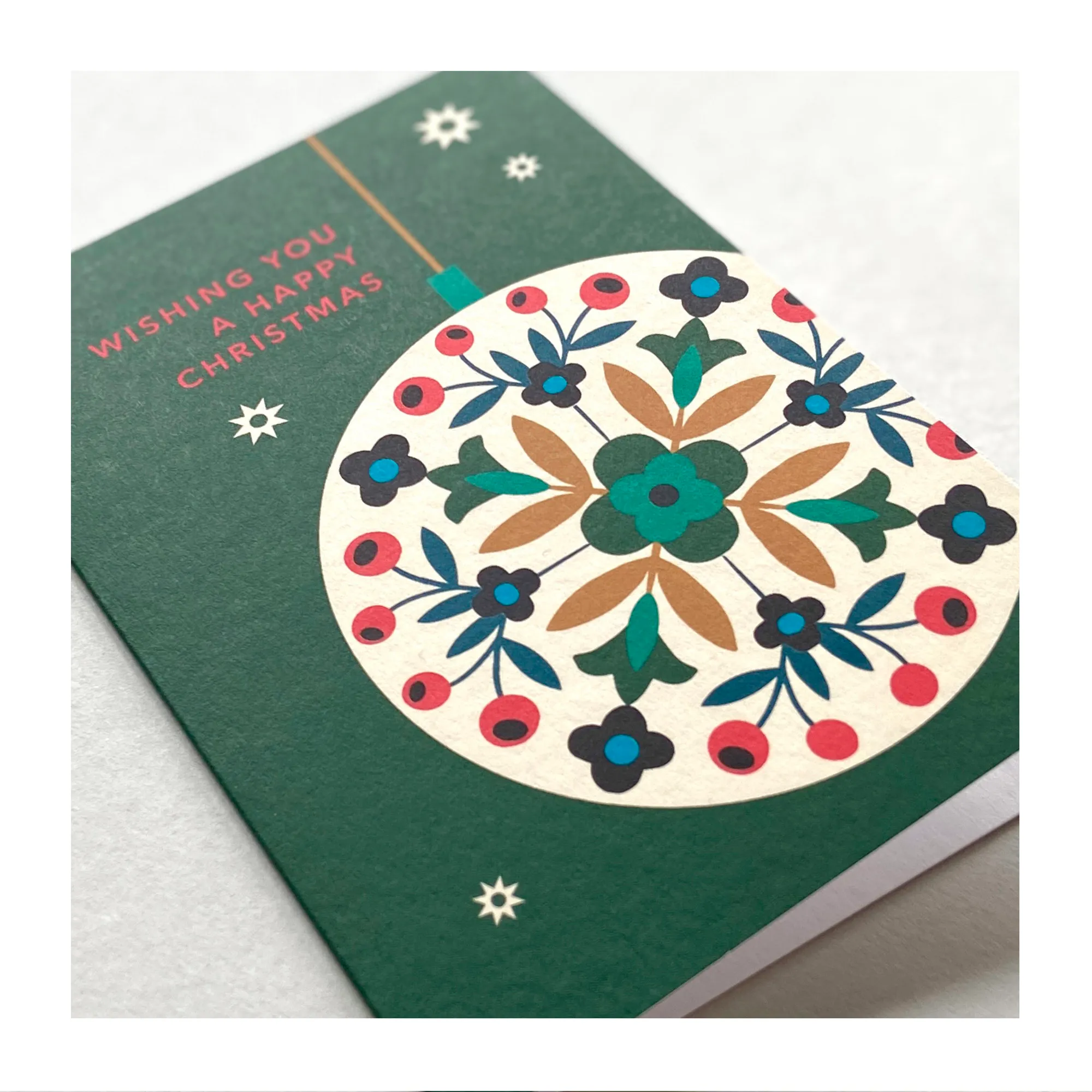 Folk Bauble Christmas Card