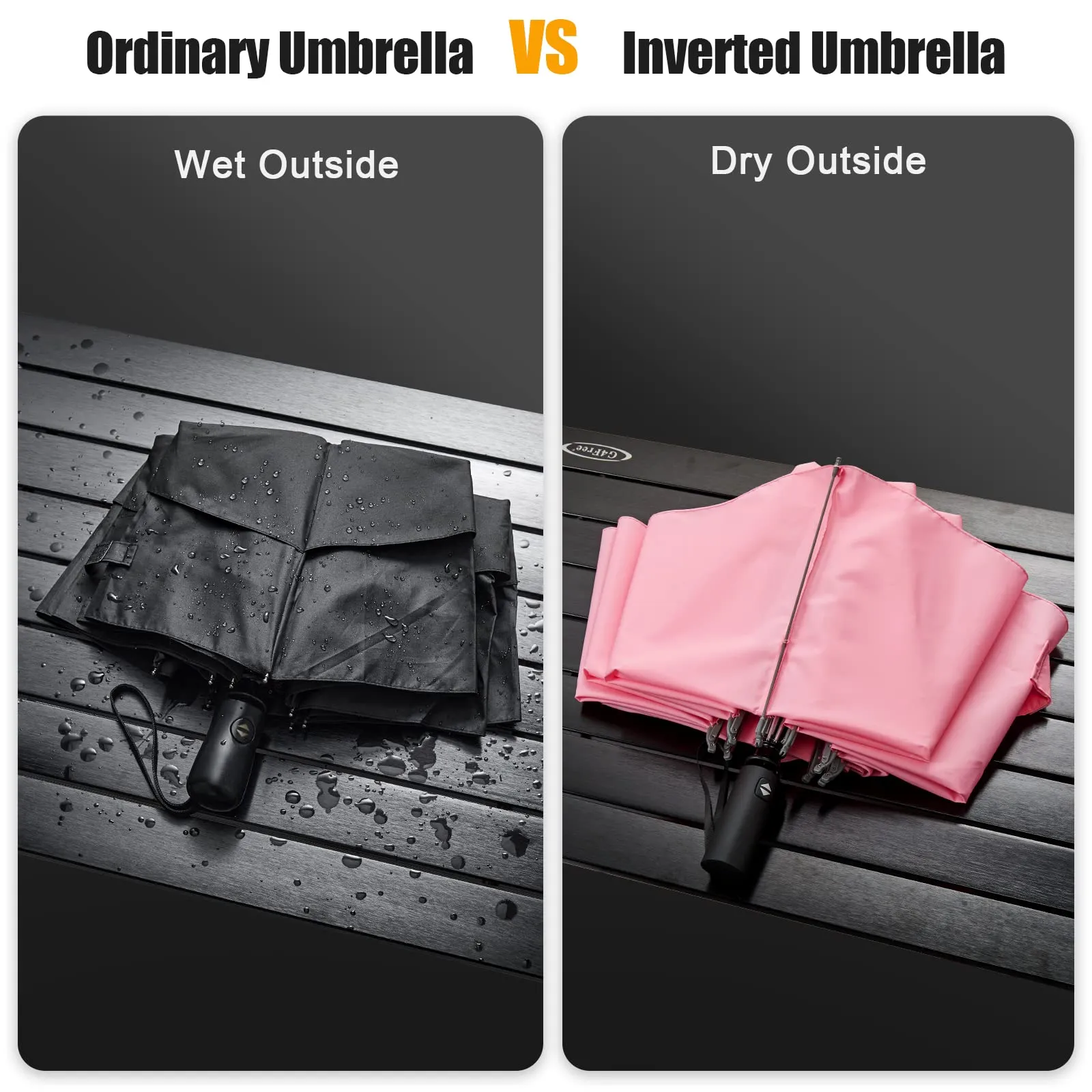 G4Free UPF 50  UV Protection 54 Inch Large Reverse Travel Umbrella