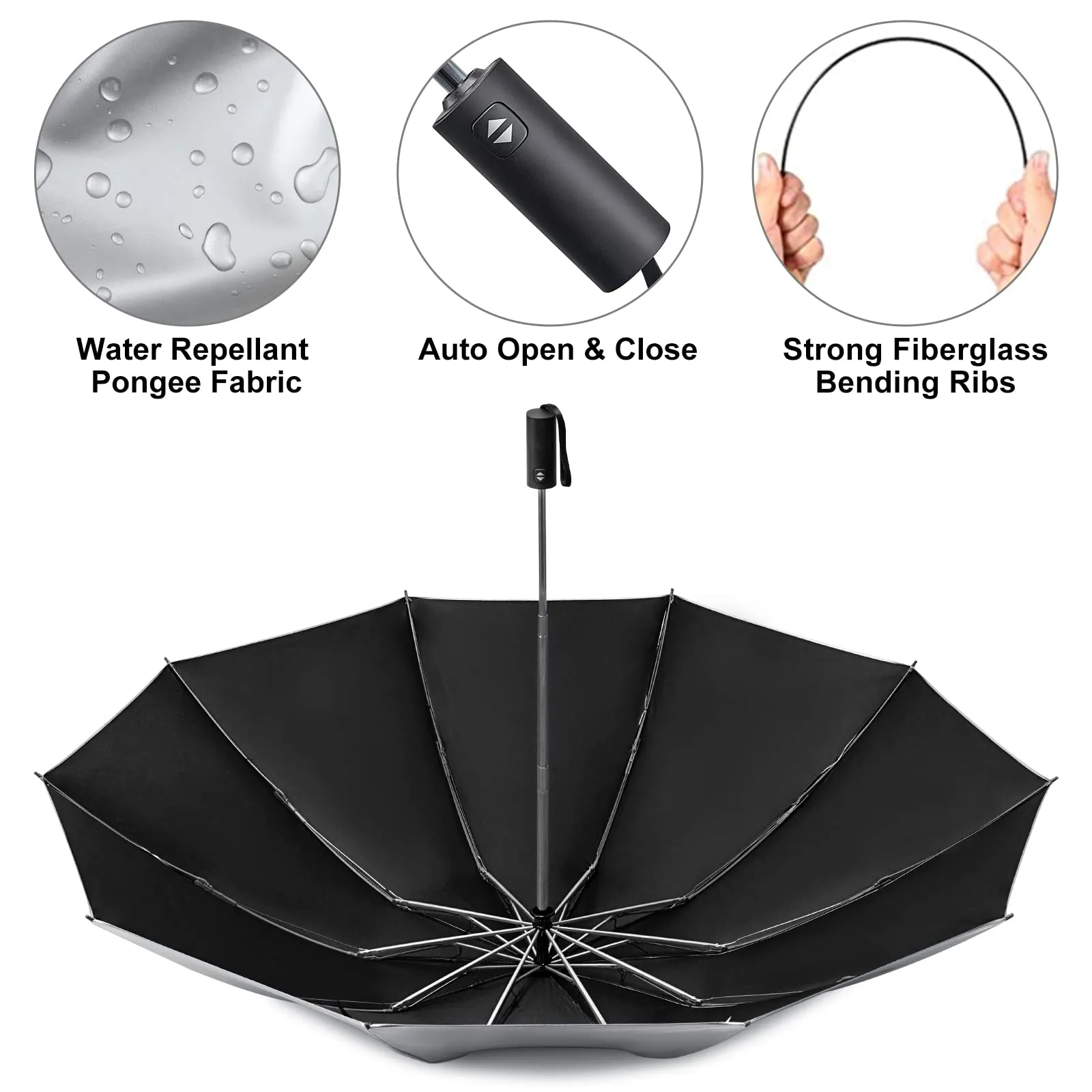 G4Free UPF 50  UV Protection 54 Inch Large Reverse Travel Umbrella