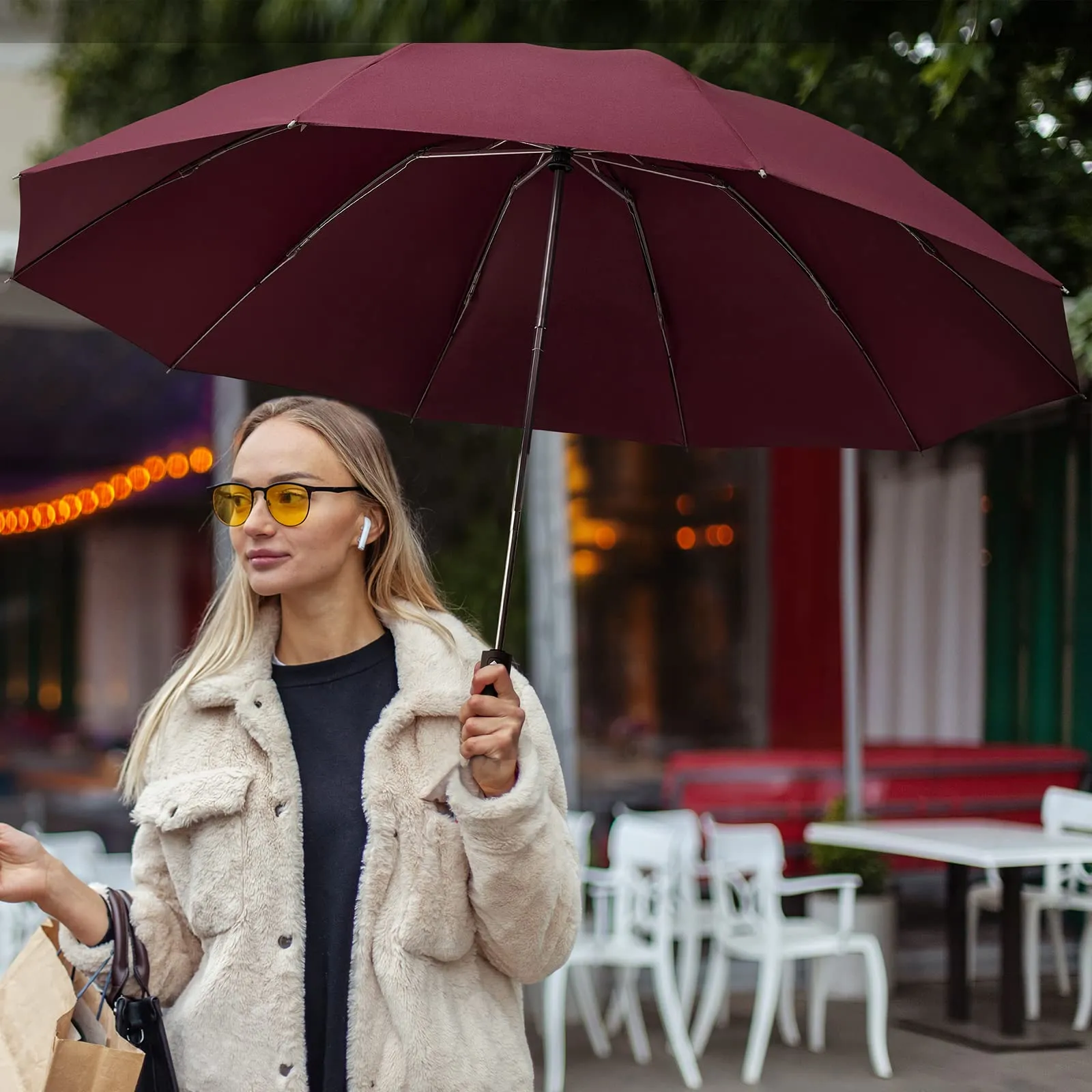 G4Free UPF 50  UV Protection 54 Inch Large Reverse Travel Umbrella