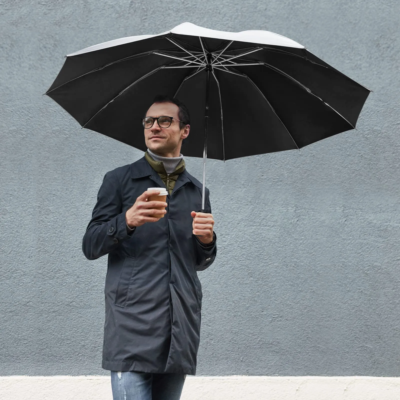 G4Free UPF 50  UV Protection 54 Inch Large Reverse Travel Umbrella