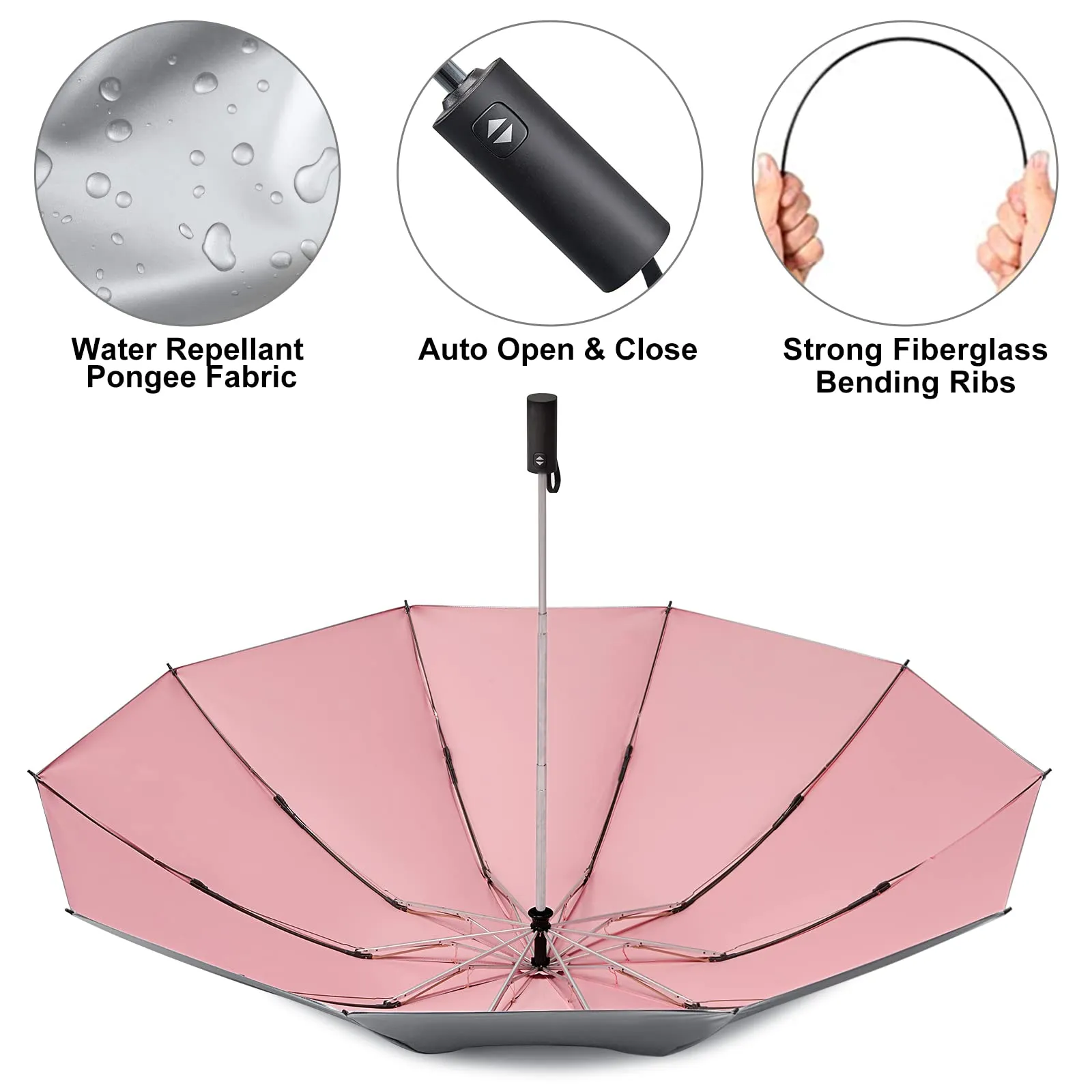 G4Free UPF 50  UV Protection 54 Inch Large Reverse Travel Umbrella
