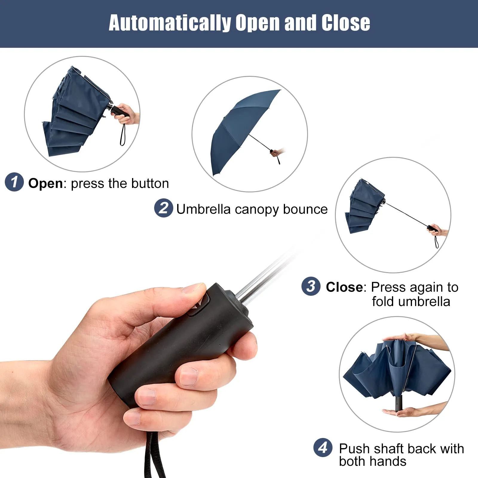G4Free UPF 50  UV Protection 54 Inch Large Reverse Travel Umbrella
