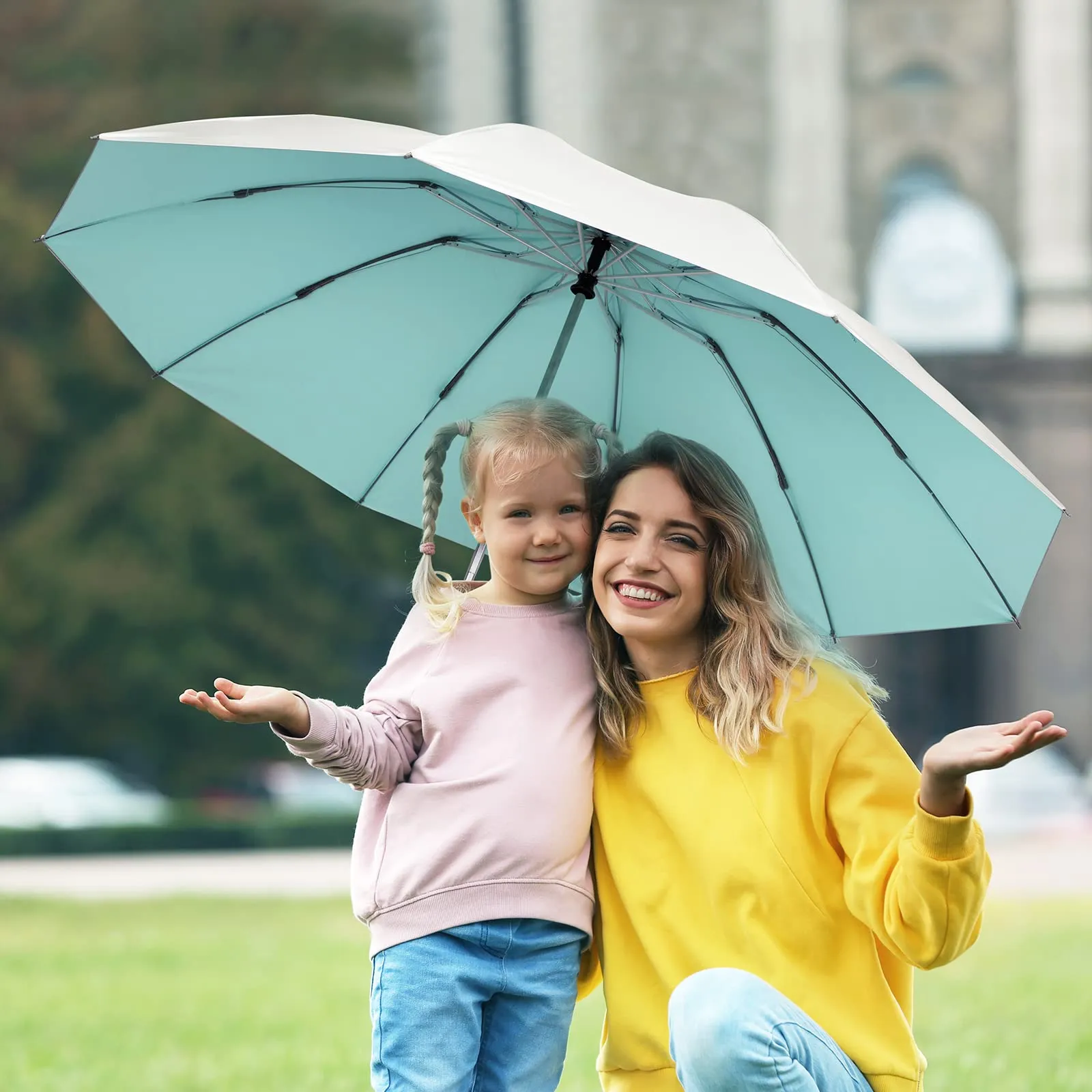 G4Free UPF 50  UV Protection 54 Inch Large Reverse Travel Umbrella