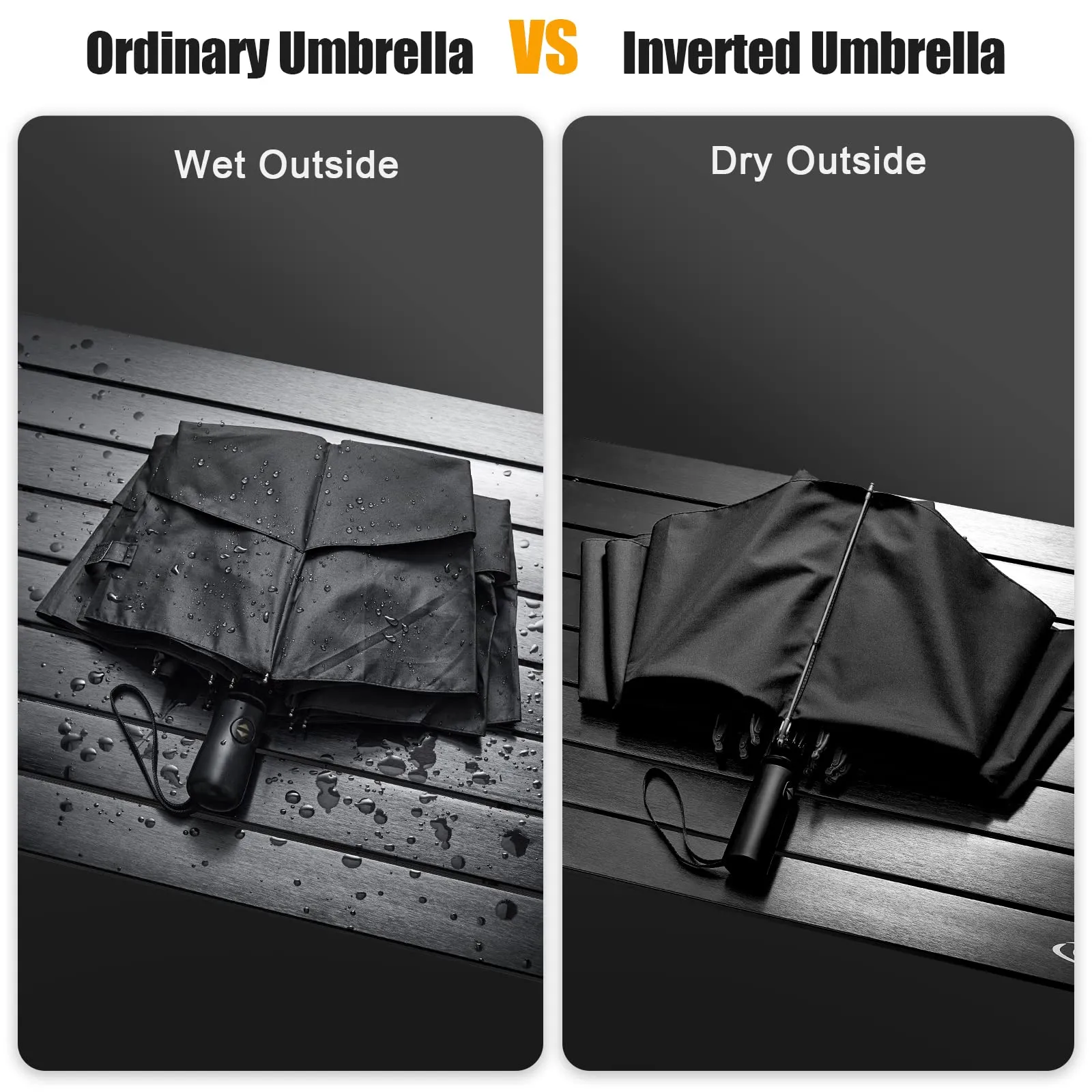 G4Free UPF 50  UV Protection 54 Inch Large Reverse Travel Umbrella