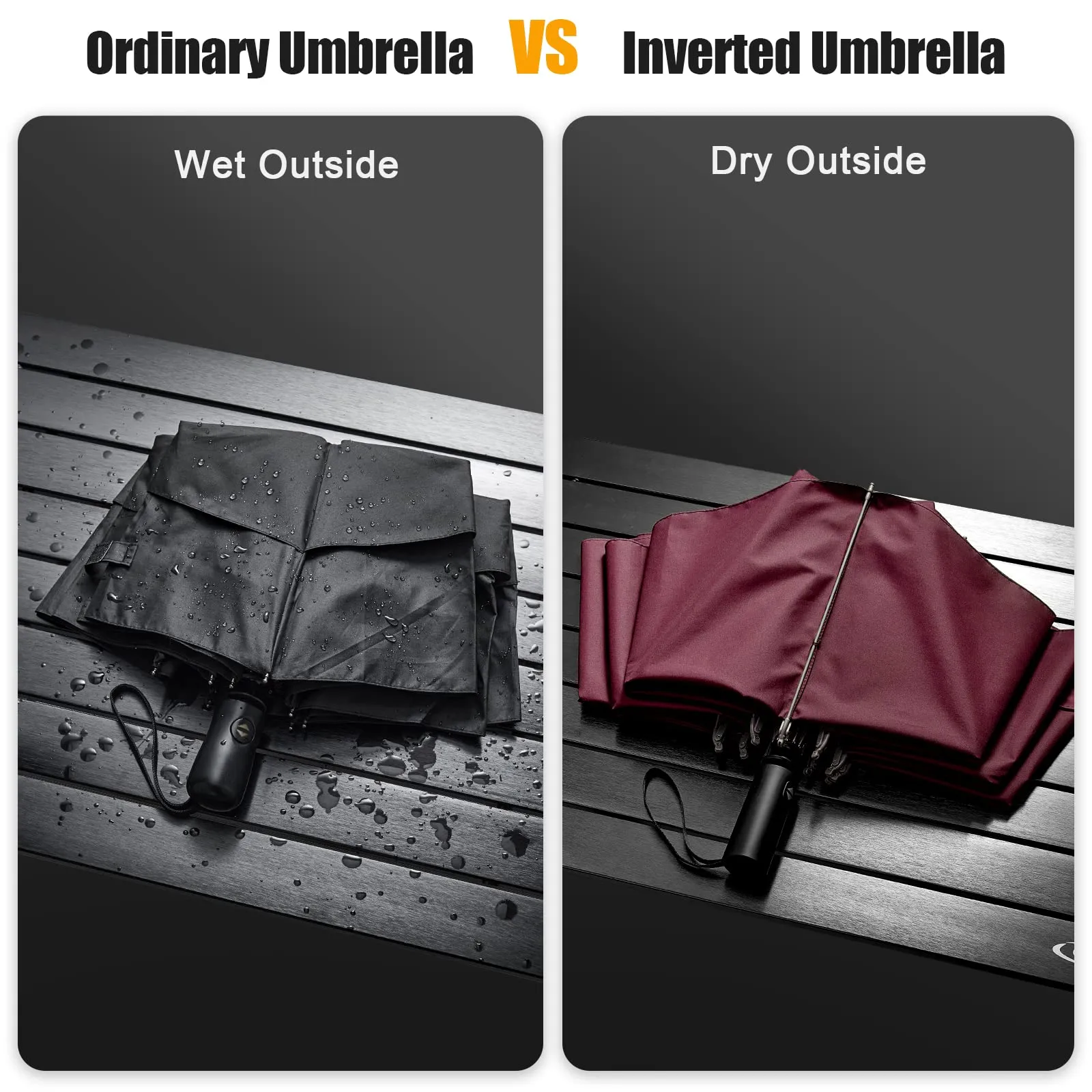 G4Free UPF 50  UV Protection 54 Inch Large Reverse Travel Umbrella