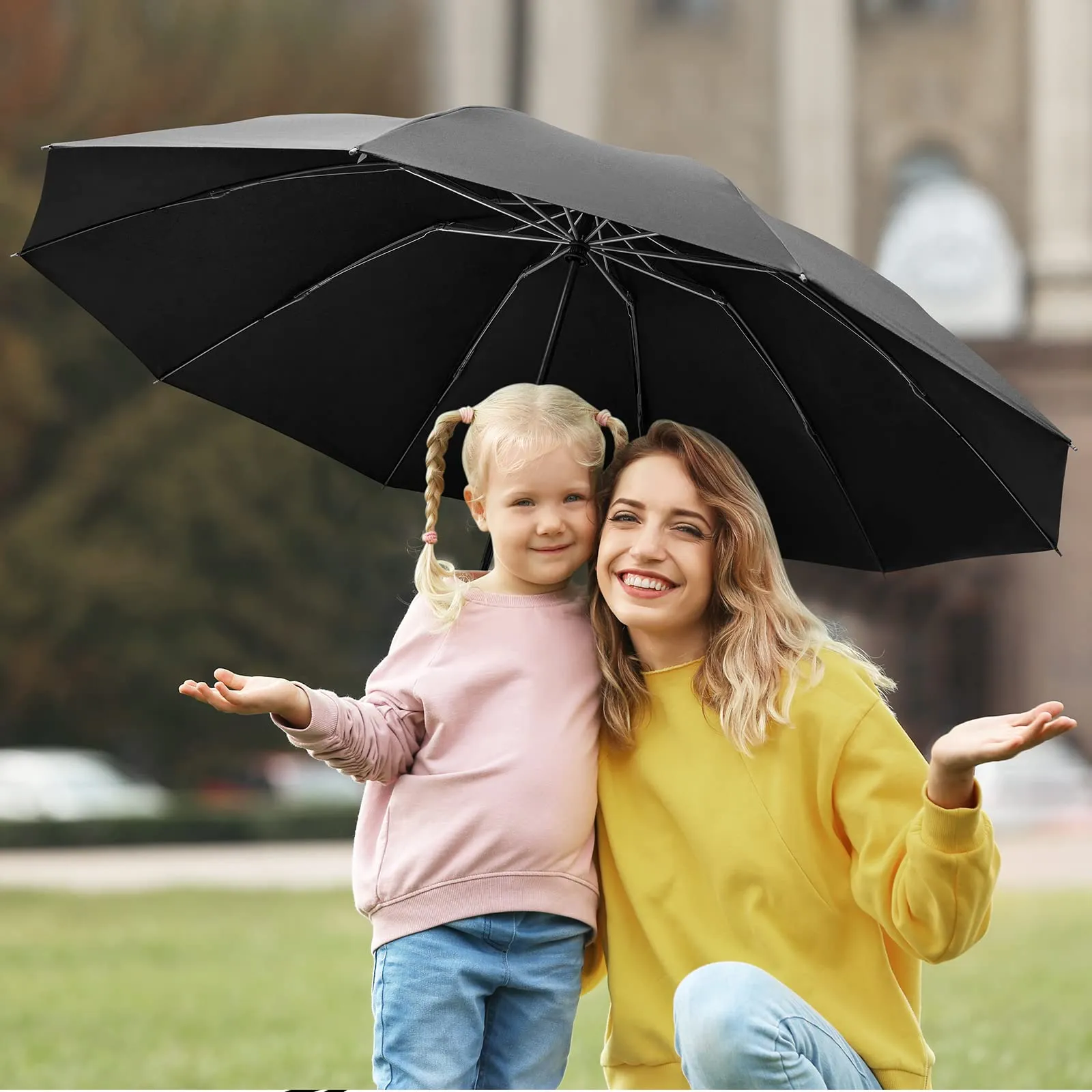 G4Free UPF 50  UV Protection 54 Inch Large Reverse Travel Umbrella