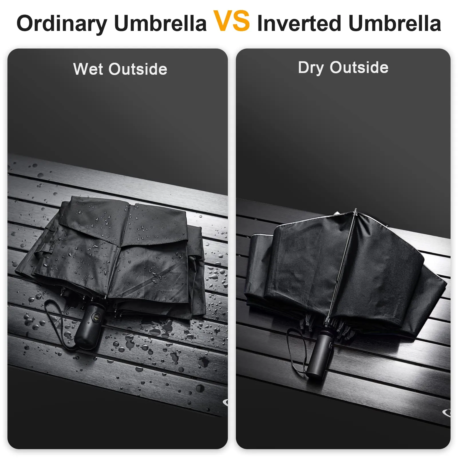 G4Free UPF 50  UV Protection 54 Inch Large Reverse Travel Umbrella