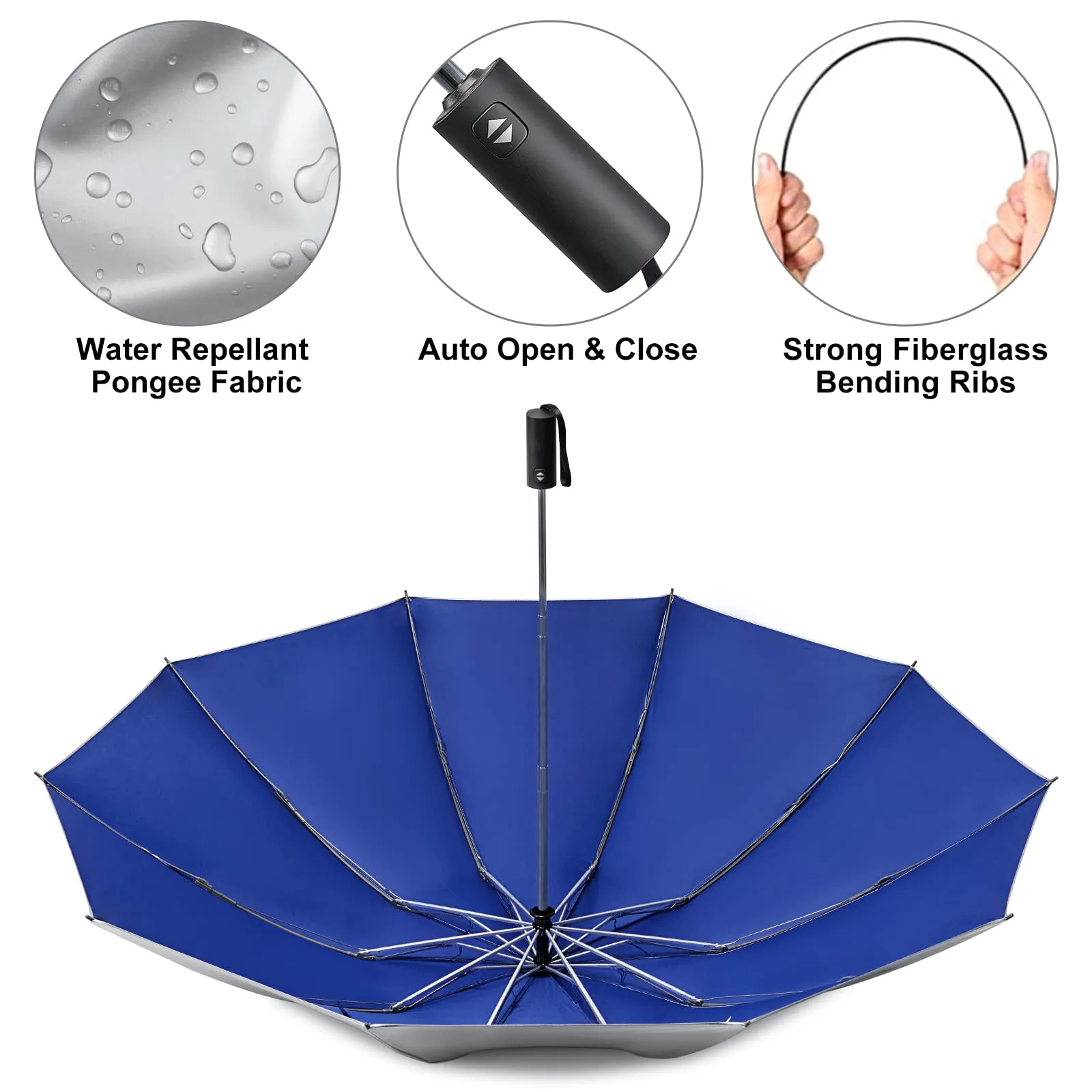 G4Free UPF 50  UV Protection 54 Inch Large Reverse Travel Umbrella