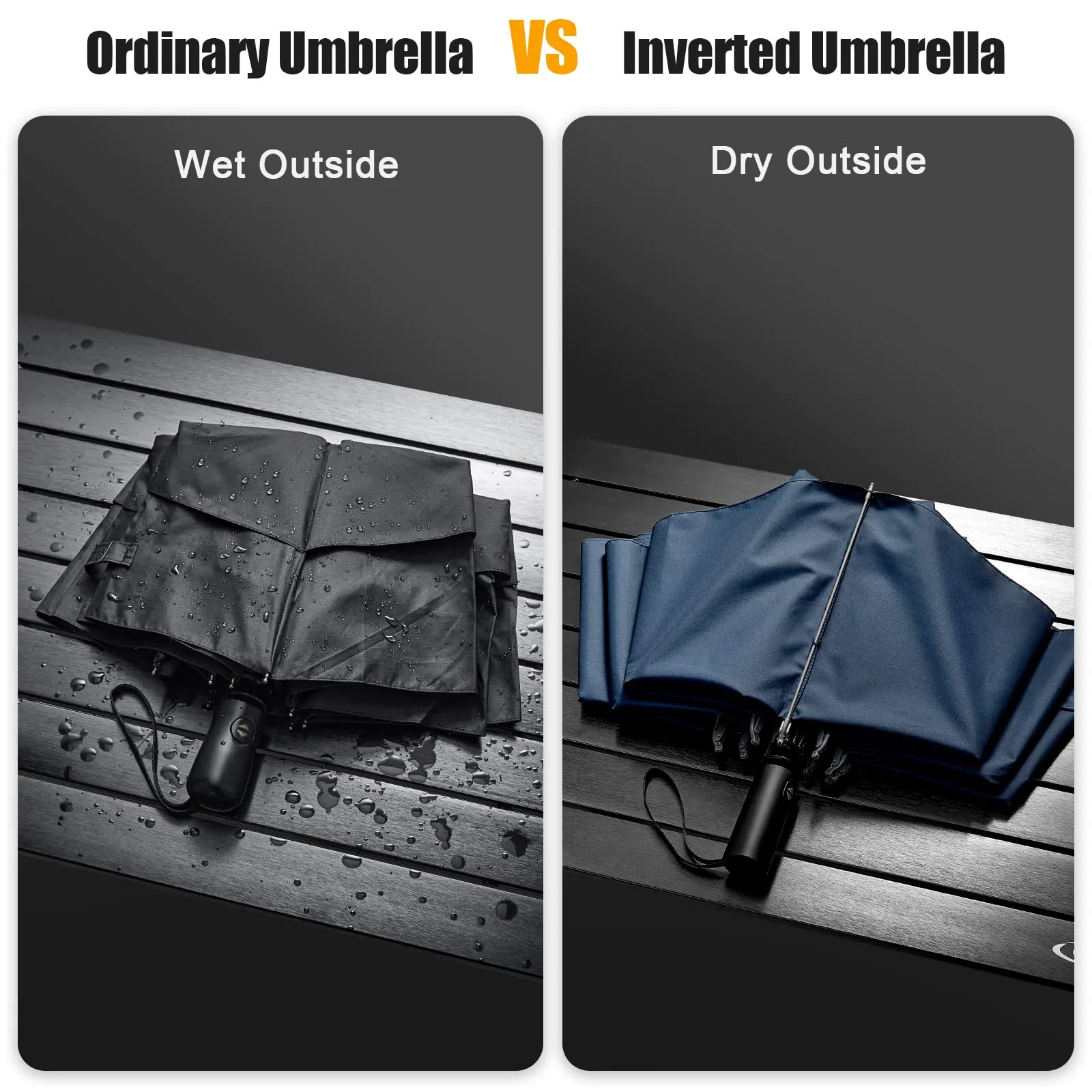 G4Free UPF 50  UV Protection 54 Inch Large Reverse Travel Umbrella