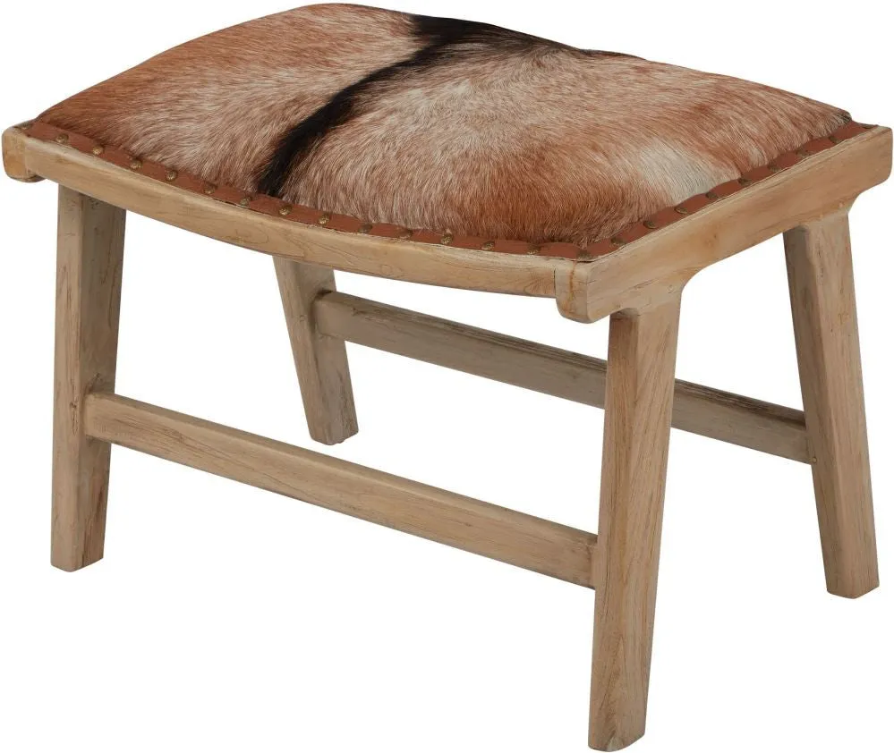Goatskin Leather Ottoman