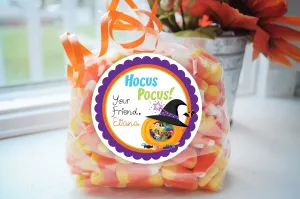Halloween Party Treat Bag Stickers, Halloween Favor Stickers, School Halloween Favors, Trick Or Treat Stickers, Class Treat Tags - Set of 24