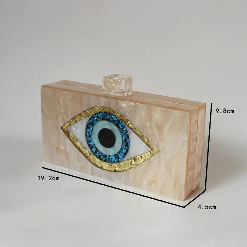 Impressive 3D Queen Blue Eye Shape Clutch Purse Handbags