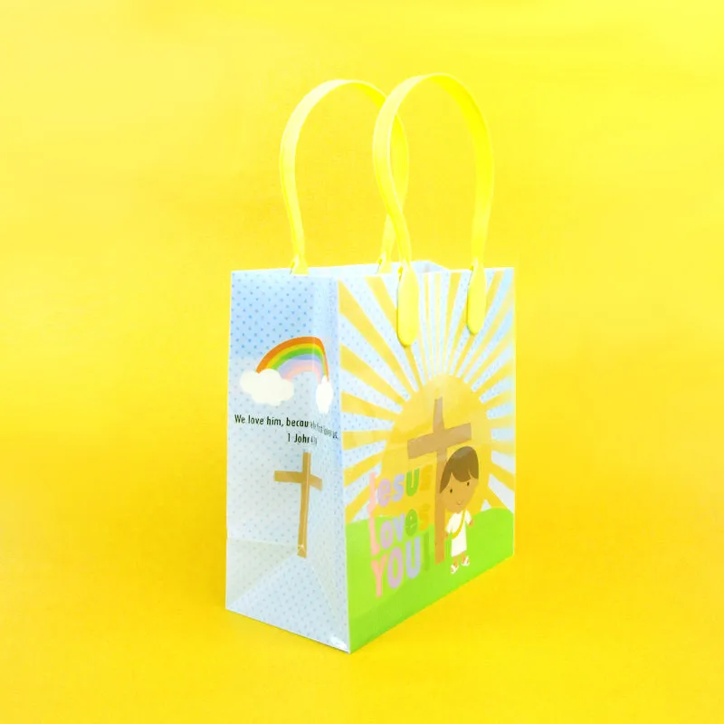 Jesus Loves You Religious Christian Themed Treat Bags Gift Bags - Set of 6 or 12