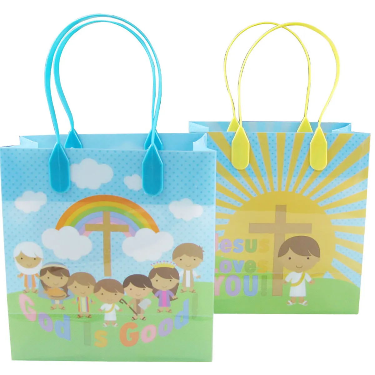 Jesus Loves You Religious Christian Themed Treat Bags Gift Bags - Set of 6 or 12