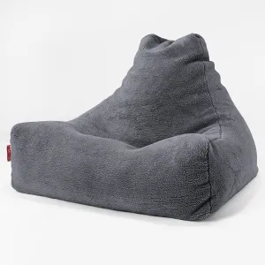 Lounger Beanbag - Teddy Faux Fur Dark Grey