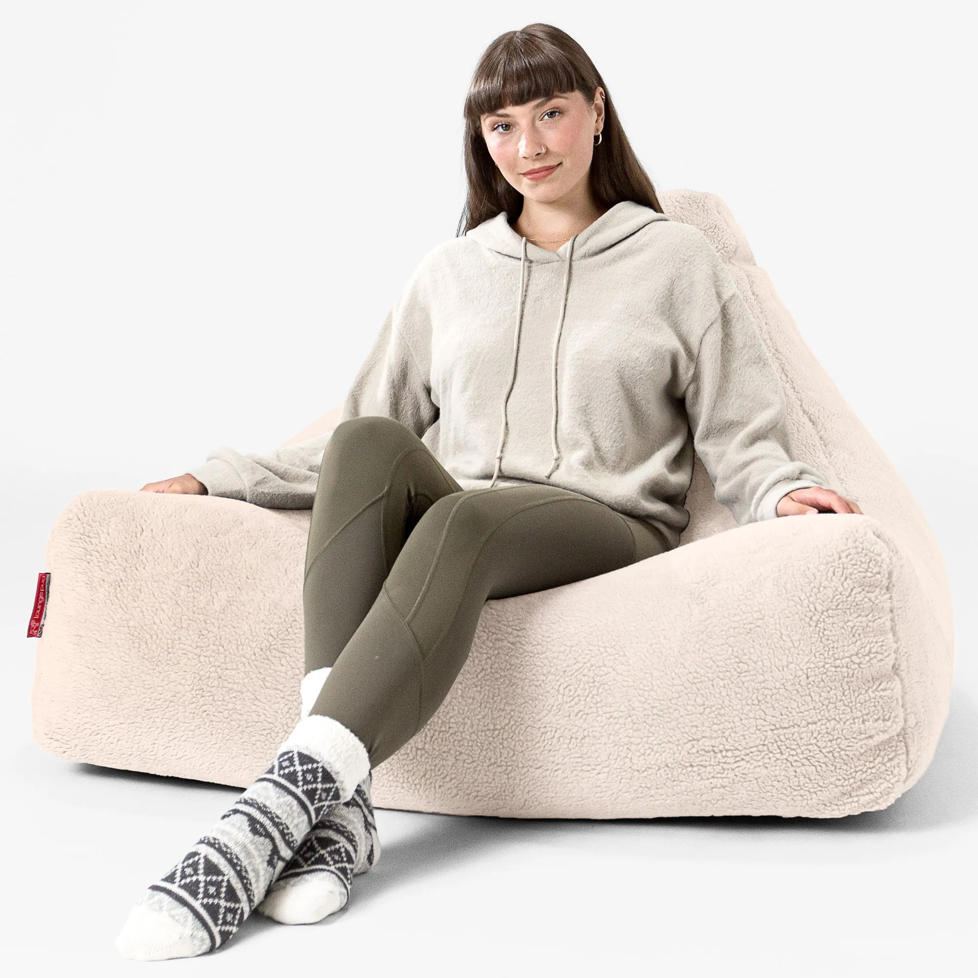 Lounger Beanbag - Teddy Faux Fur Mink