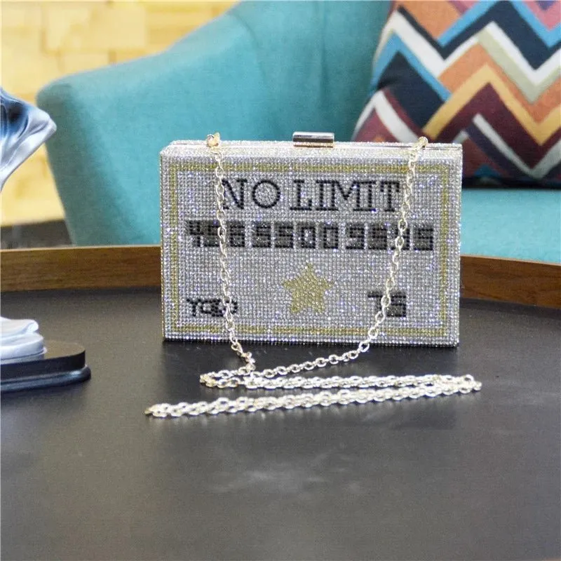 Luxy Moon Bling Money Purses and Handbags Diamond Evening Clutch Bag for Wedding Party