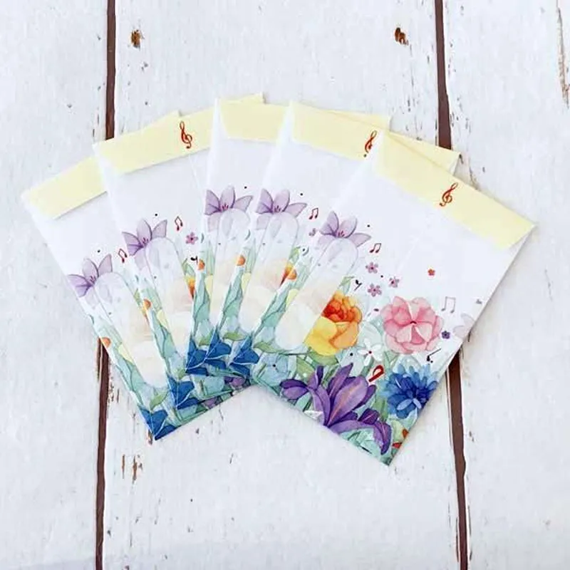 Money Envelopes 5pcs Flower & Music Notes