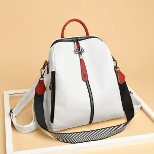 Multifunctional Backpack Female Fashion Leather Korean Style Trendy Backpack